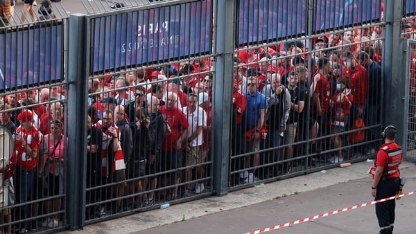 Fans queue outside Stade de France ahead of last month's Champions League final