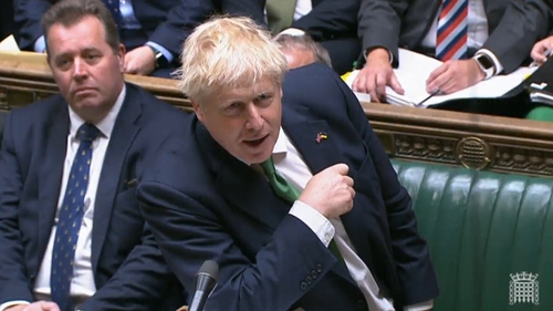 Boris Johnson speaking in the Commons earlier this week after surviving a motion of no-confidence in him