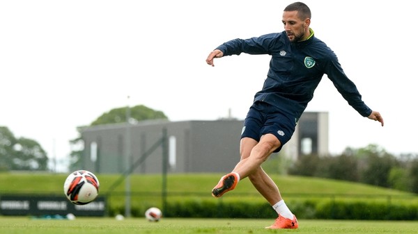 Hourihane in training at Abbotstown on Friday