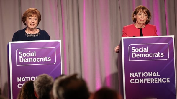 Social Democrats co-leaders Catherine Murphy (left) and Róisín Shortall speaking at conference (pic: Rollingnews.ie)
