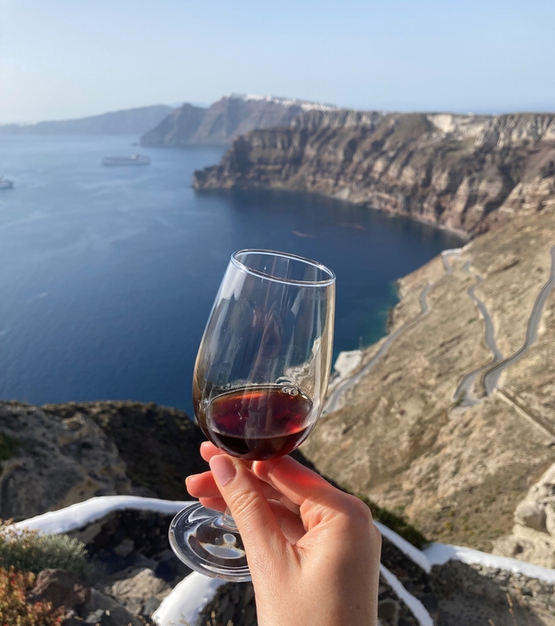 The Venetsanos winery in Santorini offers stunning views (Aine Fox/PA)