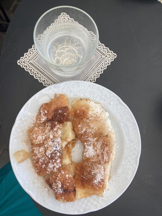 The Bougatsa, filled with custard or cheese, is a must-try (Aine Fox/PA)