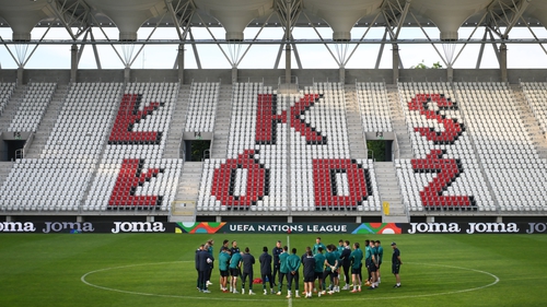 Ireland trained at the stadium in Lodz on Monday evening