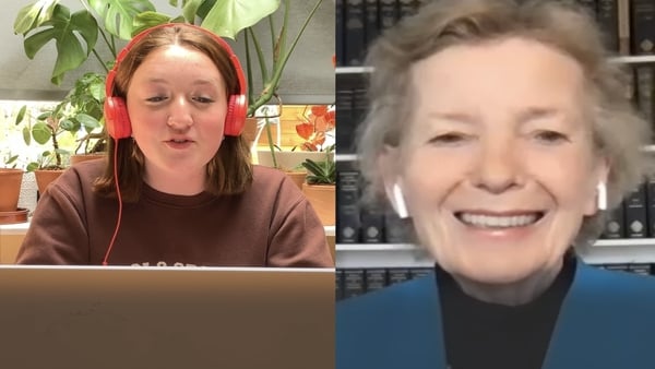 Evie recorded an interview with former president of Ireland Mary Robinson from her kitchen table, in her role as host of 'Ecolution'