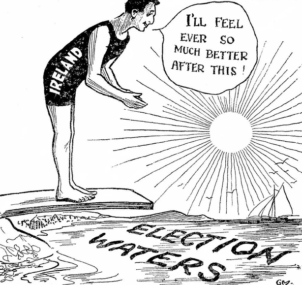 Cartoon on voting Photo: Sunday Independent, 18 June 1922