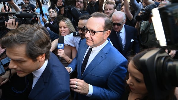 Kevin Spacey outside Westminster Magistrates Court in London