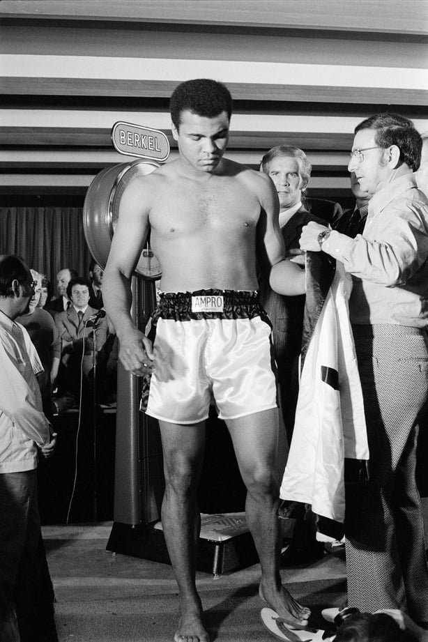 Muhammad Ali at weigh-in (1972) Photo by Thomas Holton