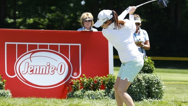 Leona Maguire on the first tee at the Meijer LPGA Classic