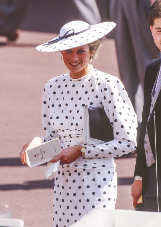 Diana, Princess of Wales attends The Royal Ascot race meeting, on June 15, 1988