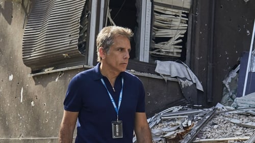 Ben Stiller in Lypki, Irpin, on a visit to help highlight the growing needs of those who have fled the war in Ukraine