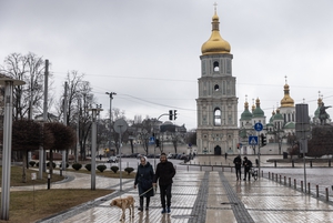 A Cork Man and His Dog in Ukraine