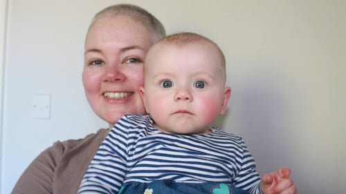 Erica Tierney with baby Róise while she was undergoing chemotherapy during maternity leave