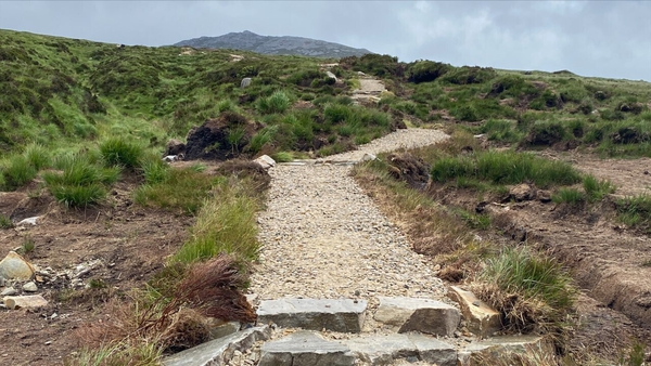 A new 3km pathway up the mountain located in Gaoth Dobhair was completed last October (File image)
