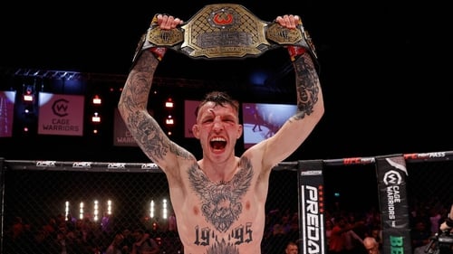 Rhys McKee with his Cage Warriors welterweight title belt (Photo: Dolly Clew)