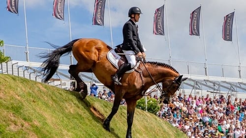 Shane Breen and Can Ya Macan come down the Hickstead Derby Bank on their way to victory