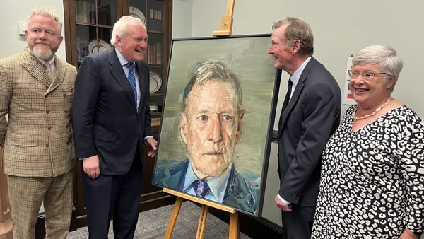 Former taoiseach Bertie Ahern, who signed the Good Friday Agreement on behalf of the government, attended the unveiling of the portrait by celebrated artist Colin Davidson