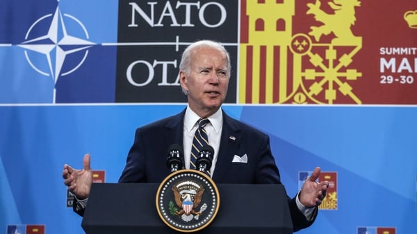 Joe Biden said the US and its NATO allies were united in standing up to Russian President Vladimir Putin