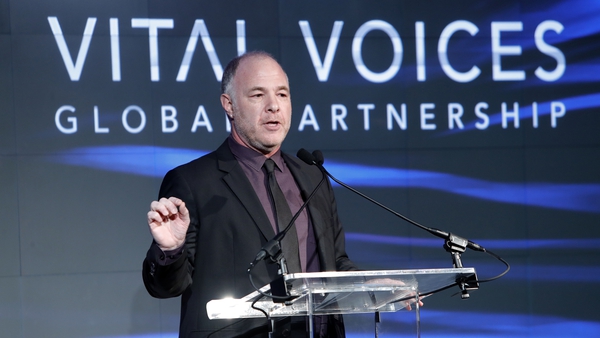 Jackson Katz speaks on stage during Vital Voices Global Partnership: 2017 Voices Against Solidarity Awards