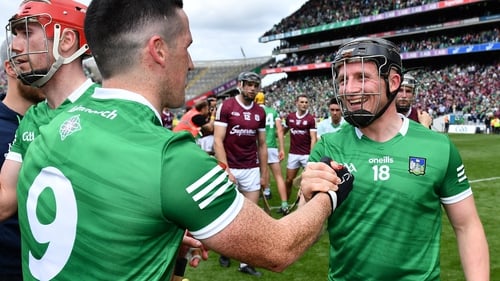 Peter Casey (right) celebrates with Darragh O'Donovan after the final whistle