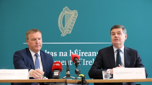 Ministers Michael McGrath (L) and Paschal Donohoe have announced increased funding in the Budget