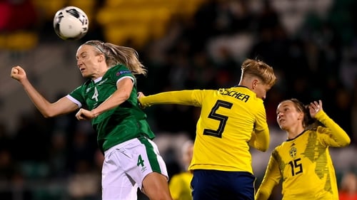 Louise Quinn in action against Sweden in Tallaght last October
