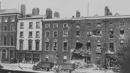 The Hammam Hotel on Dublin's O'Connell Street in July 1922 after fierce fighting during the Irish Civil War. Photo: Brooke/Topical Press Agency/Getty Images