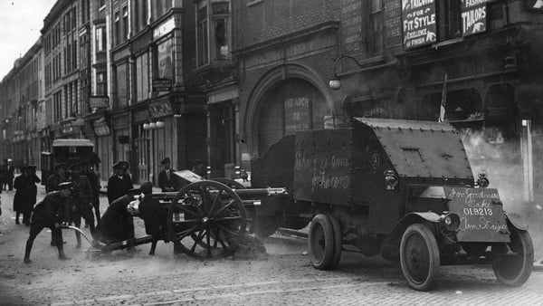 Free State troops attack Republican targets in Dublin's Gresham Hotel during the Civil War in 1922. Photo: Hulton Archive/Getty Images