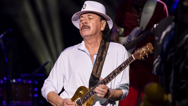 Carlos Santana performing at Pine Knob Music Theatre