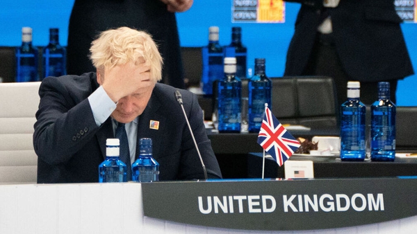 Prime Minister Boris Johnson attends a meeting of the North Atlantic Council