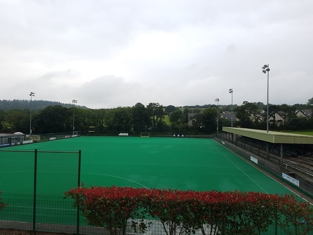 The view from Garryduff Sports Centre looking up to the high ground and field boundaries where the Anti-Treaty IRA had placed machine-guns