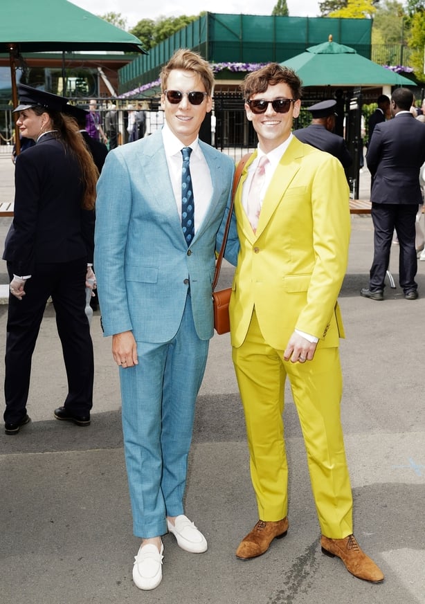 Dustin Lance Black and Tom Daley (Aaron Chown/PA)