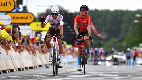 Geoffrey Bouchard (left) is out of the Tour de France