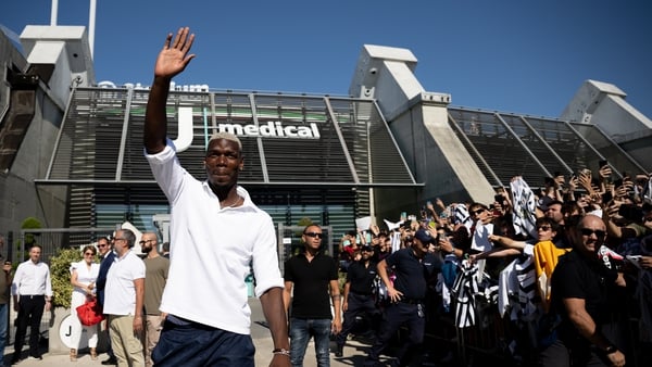 Paul Pogba was greeted on arrival by Juve fans