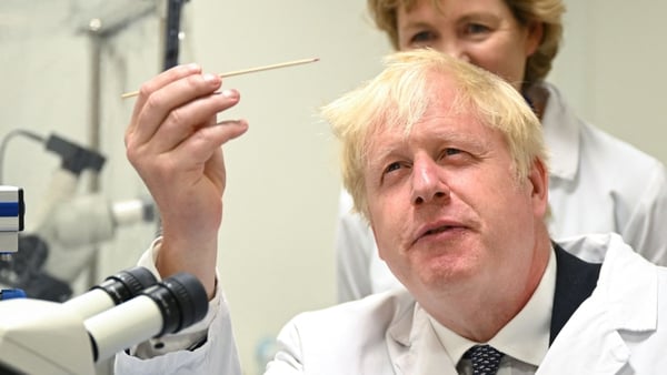 Boris Johnson pictured at the Francis Crick Institute in London