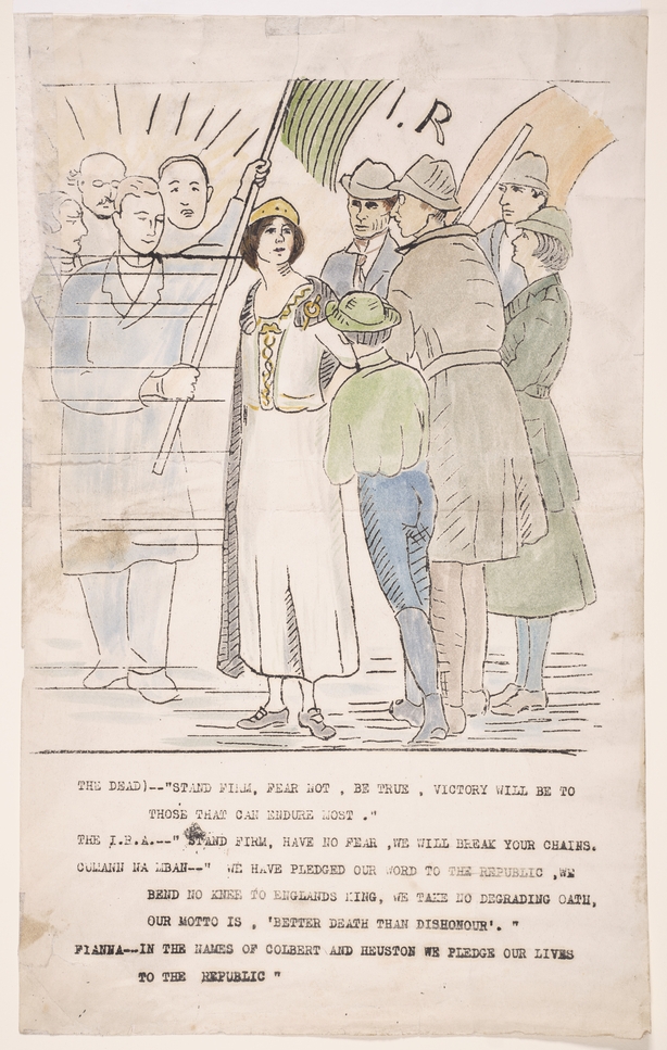 Countess Markievixcz cartoon 1922, National Library of Ireland