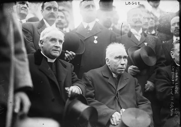 Cardinal Logue, centre, pictured a number of years ago on a visit to the U.S. Photo: Library of Congress Prints and Photographs Division Washington, D.C. LC-B2- 63-9