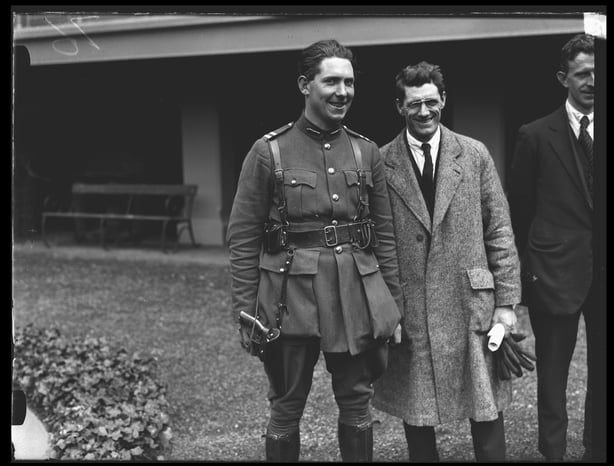 General Seán Mac Eoin, Seán Moylan and an unidentified man circa 1920.
