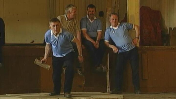 Lacken skittles team in training, Co. Cavan (2002)