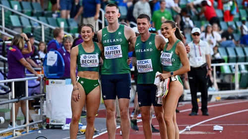 Sophie Becker, Jack Raftery, Chris O'Donnell and Sharlene Mawdsley after finishing eighth
