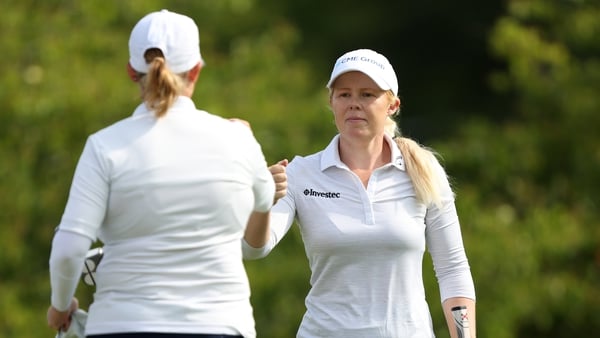Stephanie Meadow and partner Cristie Kerr started and ended the day in 28th position