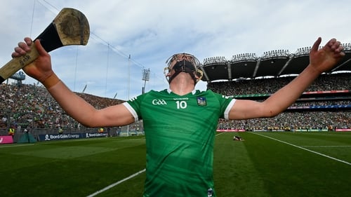Gearóid Hegarty celebrates at the final whistle
