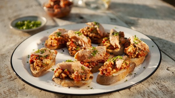 Zesty fish makes for a delicious topping for crisp crostini.