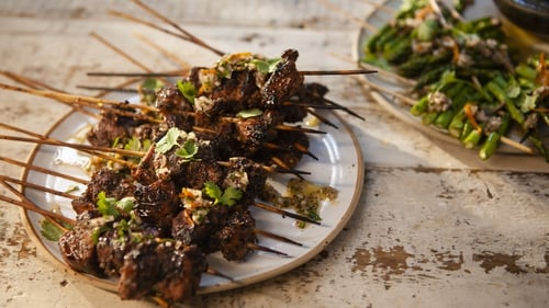 Tender pork and asparagus pair perfectly in these summery skewers.