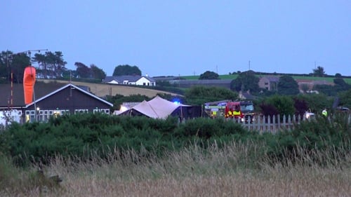 Police and emergency services attended the scene at Newtownards Airport