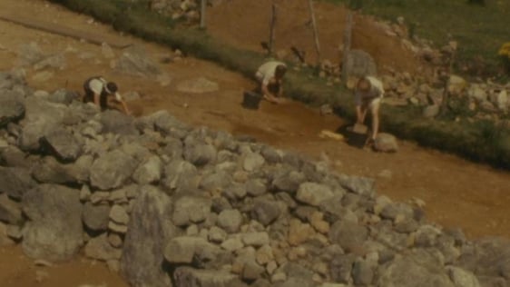 Archaeologists Excavate Megalithic Cairn 1982