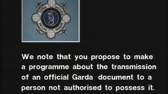 Today Tonight Garda Memo Leak 1987