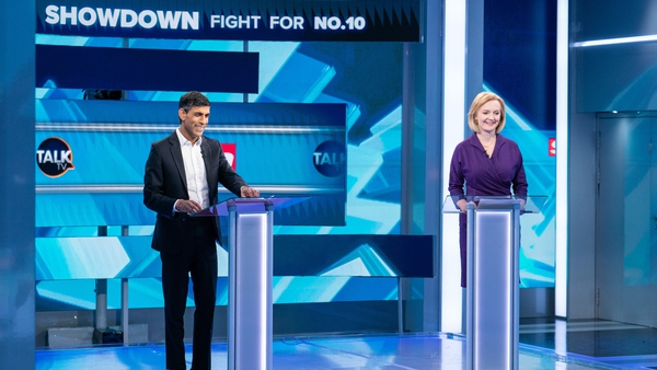 Liz Truss and Rushi Sunak during The Sun's Showdown: The Fight for No10, the latest head-to-head debate
