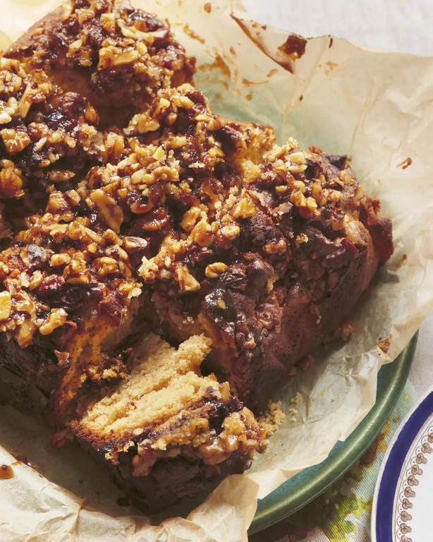 Brown butter, miso and walnut cake from Home Food (Joe Woodhouse/PA)