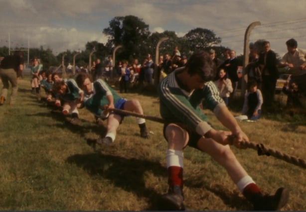 Tug-of-war contest at the Ballinlough Festival in County Meath (1982)