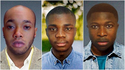 Rasak Sadu (L), Omowale Owalabi (C) and Samson Ajayi (R) received sentences ranging from two-and-a-half to three-and-a-half years